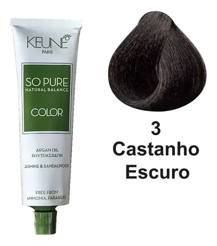Keune Tinta Color Coloração Cabelo 60g - Cores 3 - Castanho Escuro