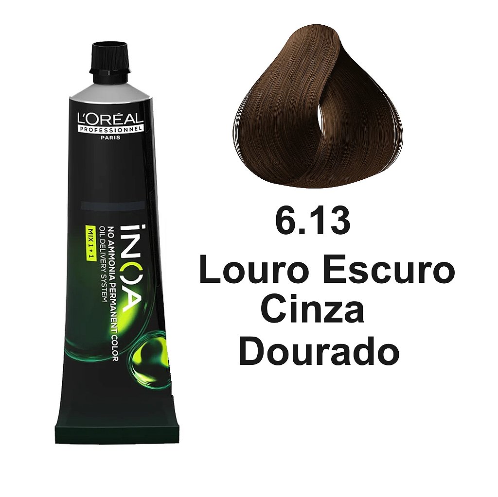 Coloração Sem Amônia L'Oréal Tinta Inoa 60ml - Todas As Cores - 6.13 Louro escuro acinzentado dourado
