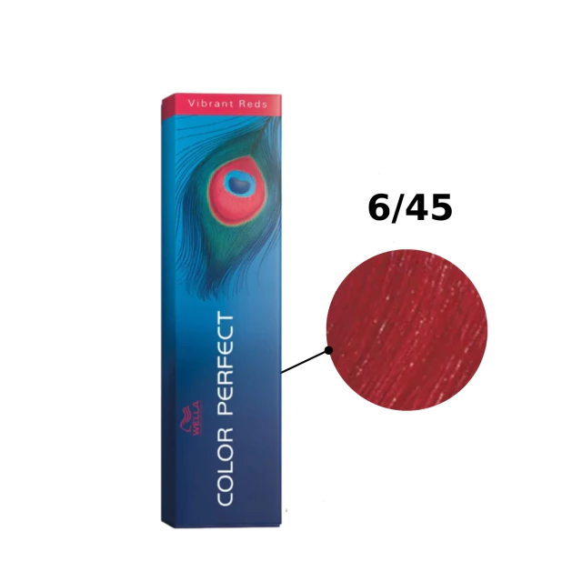 Coloração Cabelo Wella Color Perfect Tinta 60g - Todas Cores - 6-45 Louro Escuro Vermelho Acaju