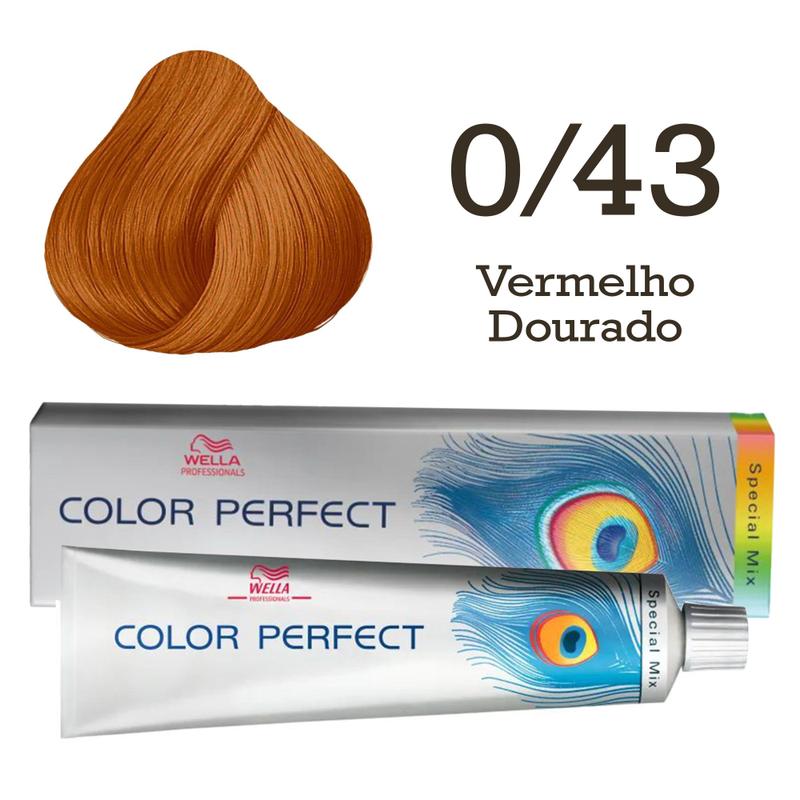 Coloração Cabelo Wella Color Perfect Tinta 60g - Todas Cores - 0-43 Vermelho dourado